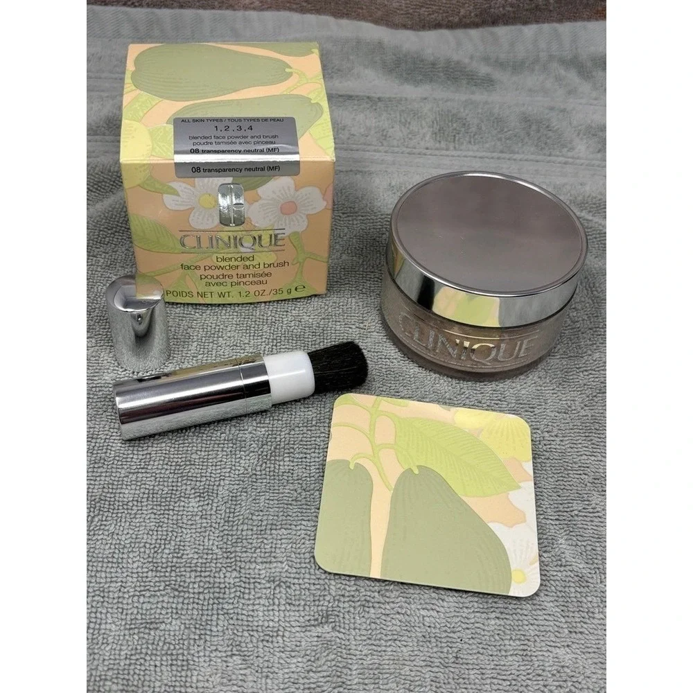 Clinique‎ Blended Face Powder and Brush 08 Transparency Neutral 1.2oz NEW